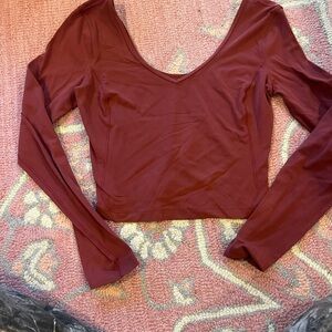 Women's Lululemon Long Sleeve Burgundy Top